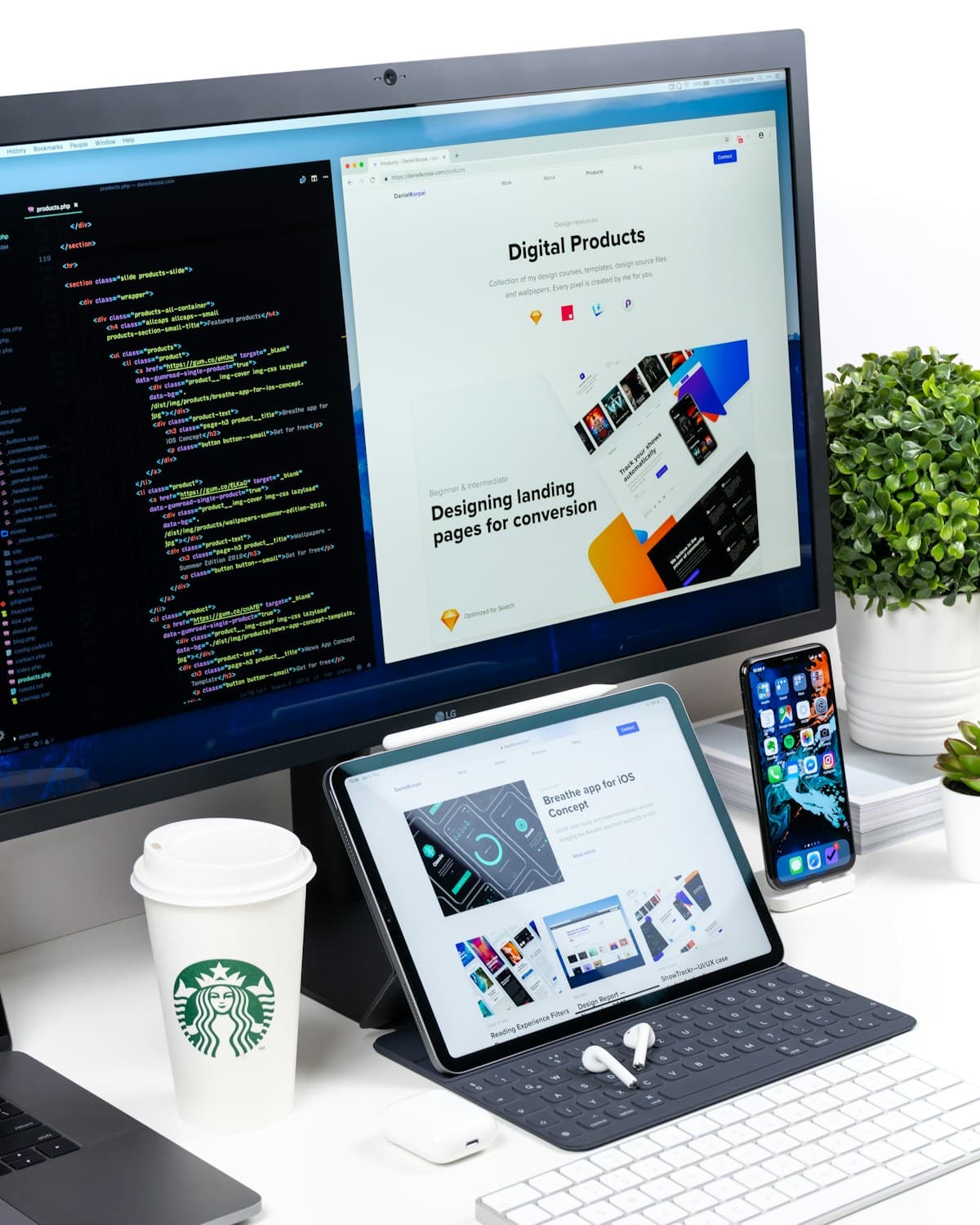 Landing page kūrimo procesas — wireframing ir dizainas